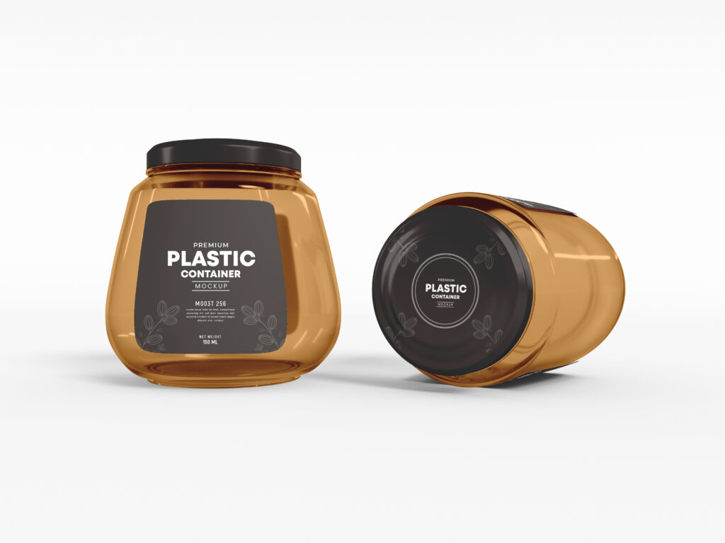 Transparent Plastic Container Packaging Mockup